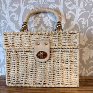 Basket Top Handle Satchel Gold Hardware NWOT